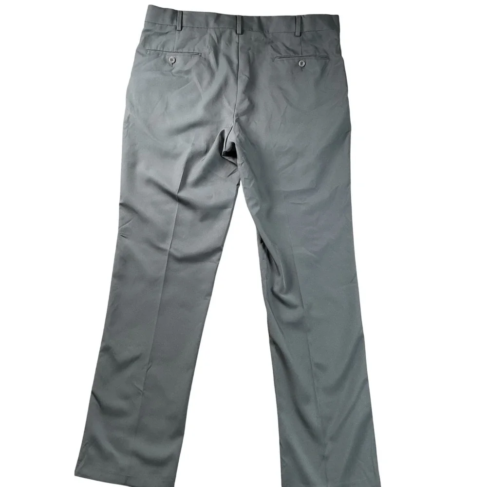 Jos A Bank‎ Traveler Dress Pants Mens 36x32 Grey Tailored Fit Flat Fr